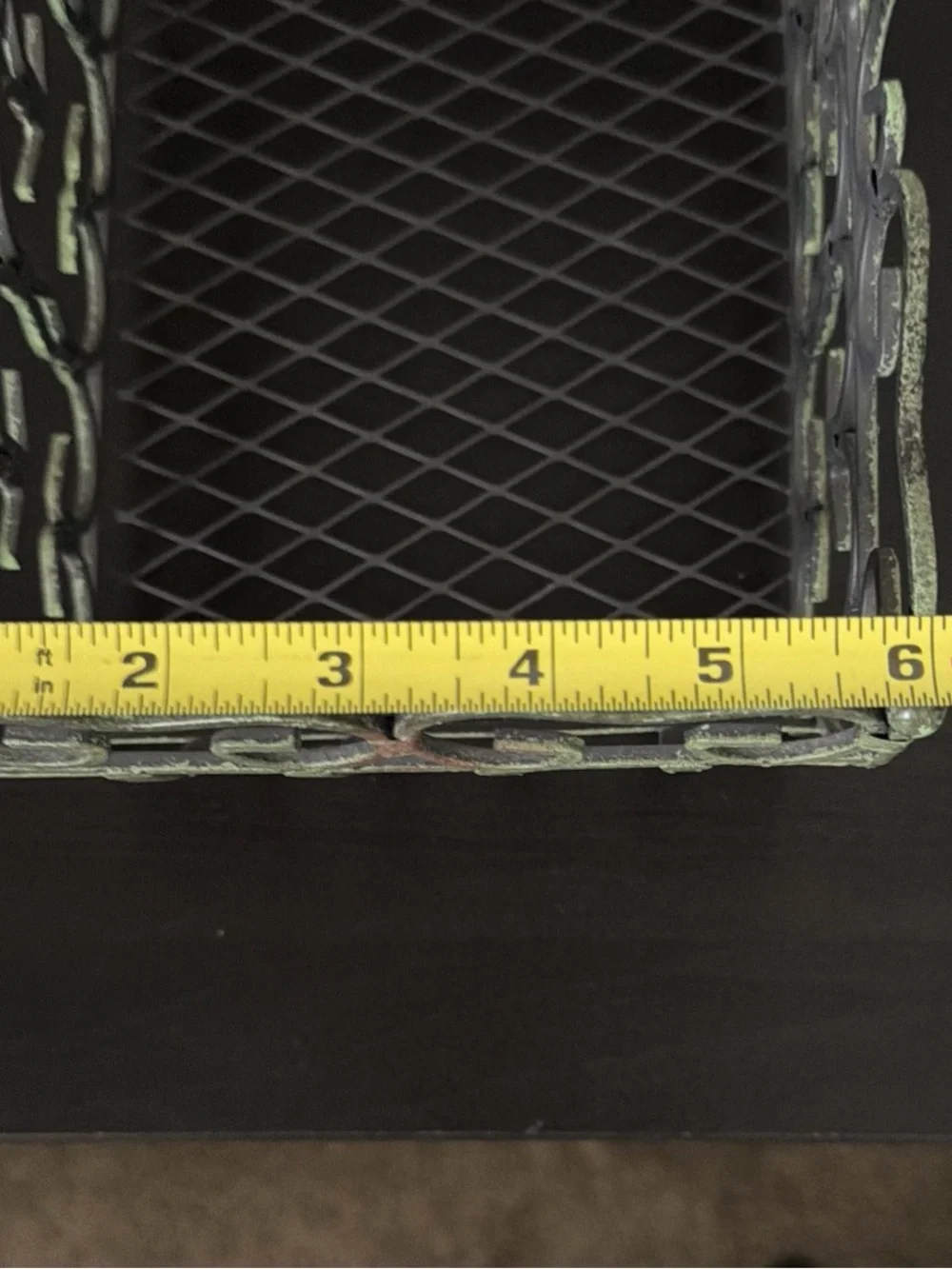 Metal-Wrought Iron Green Basket- French Country Style / Cottagecore/ Farmhouse